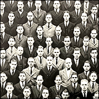 Part of the 1922 class of mech and elect engineers at Cornell, photo by John P. Troy'
